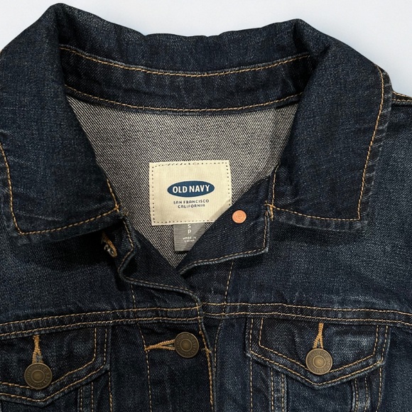 Upcycled Denim Jacket Old Navy Cropped Jean Jacket Small Retro Floral Embroider - Picture 6 of 8